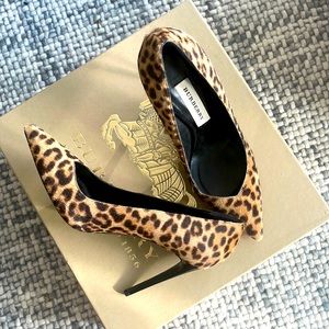 Burberry mohair Leopard Heels Brand New with dust bag and box Size 6/36